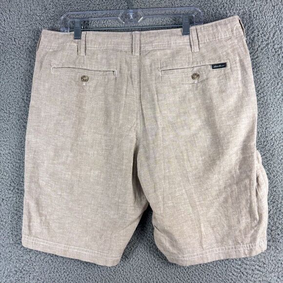 Eddie Bauer Linen Blend Shorts Mens 38 Tan Beach Casual Outdoor Summer 38x9 - Picture 5 of 16